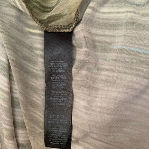 Chico's Travelers Womens Size Large Multicolor Foliage Leaf Print Open Cardigan - Picture 6 of 7